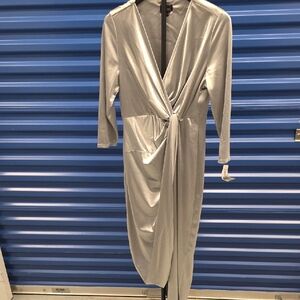 M.STUDIO Blue Long Sleeve Dress